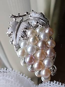 纏め売り シルバー ブローチ Amazon.co.jp: マルチカラー艷やか本真珠16珠 シルバーリーフぶどう